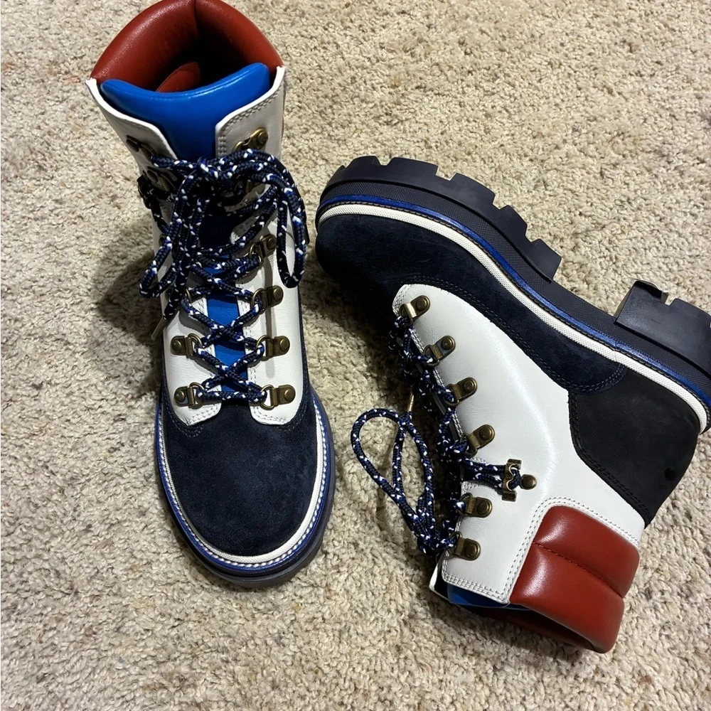 Tory Burch Women’s Miller lug hiker boots limited edition size 8 leather & suede